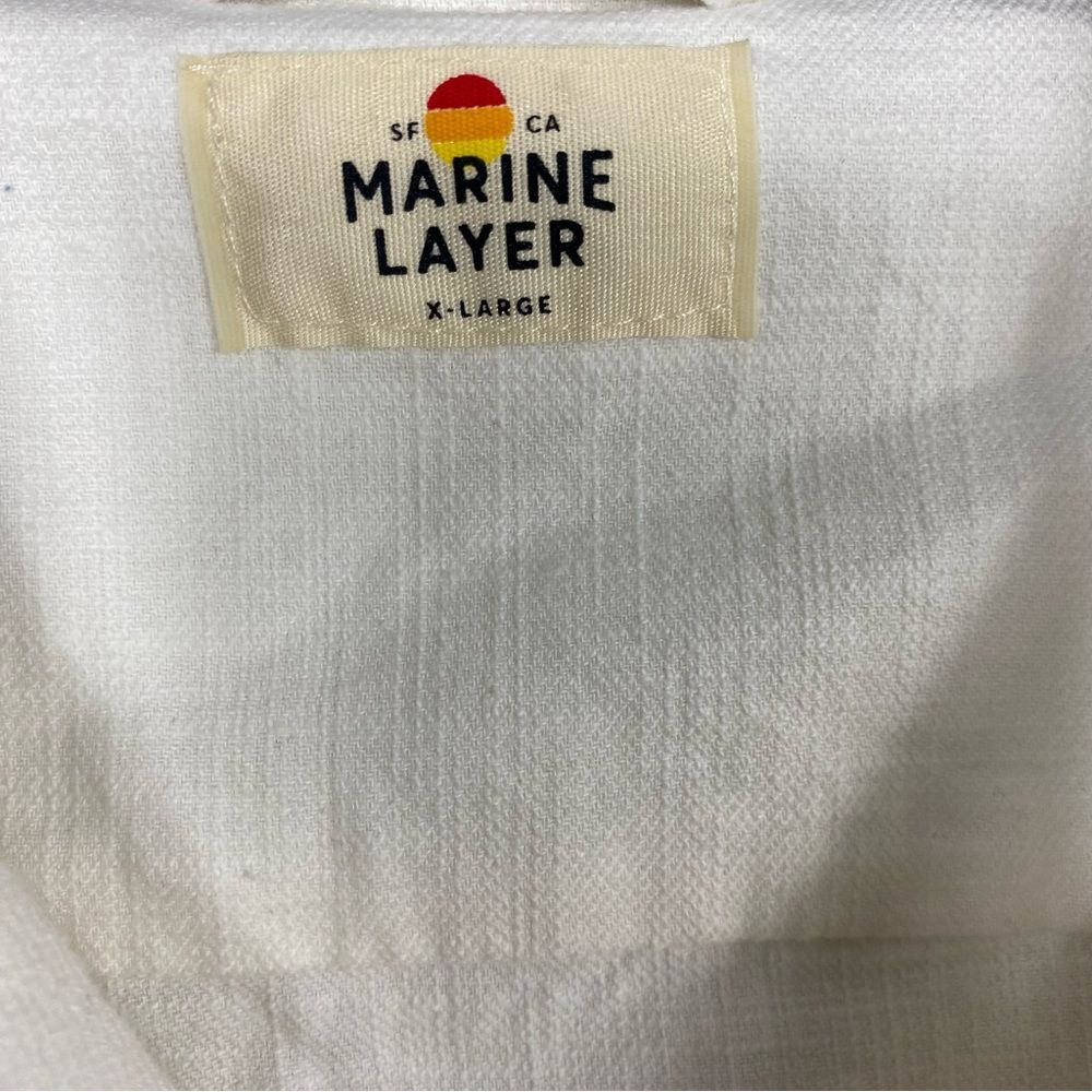 Marine Layer Stretch Selvage Embroidered Resort Shirt Sz XL - Picture 7 of 9
